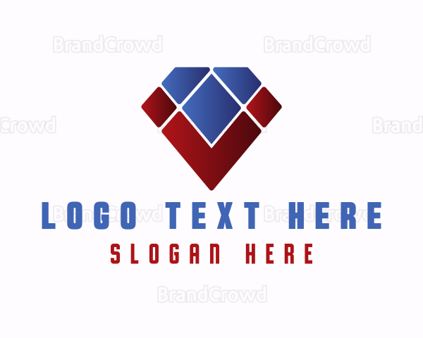 Geometric Diamond Letter V Logo