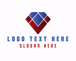 Gemstone - Geometric Diamond Letter V logo design