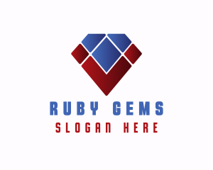 Ruby - Geometric Diamond Letter V logo design