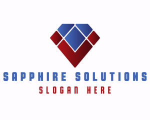 Sapphire - Geometric Diamond Letter V logo design