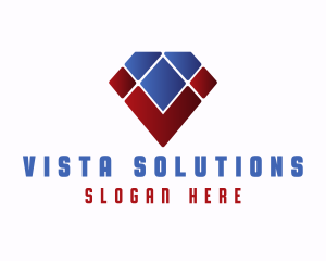 Geometric Diamond Letter V logo design