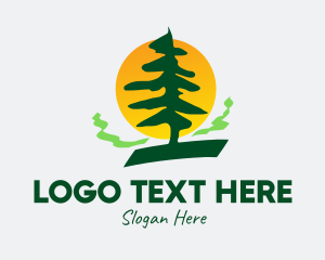 Camp - Pine Tree Forest logo design