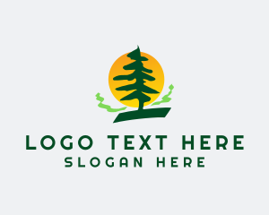 Campsite - Pine Tree Forest logo design