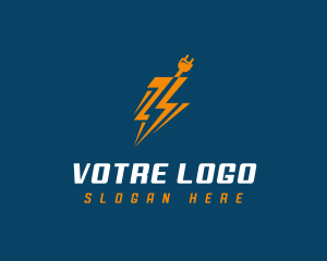 Lightning Electrical Plug Logo