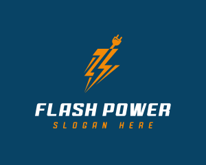 Lightning Electrical Plug logo design