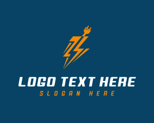 Electrician - Lightning Electrical Plug logo design