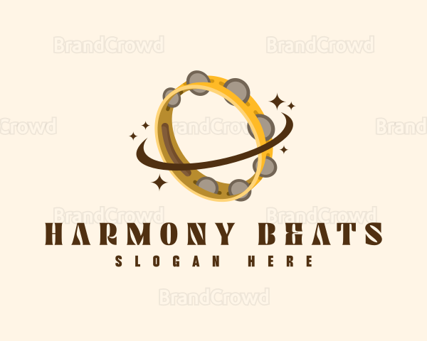 Tambourine Musical Instrument Logo