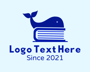 Bookshop - Blue Whale Book logo design