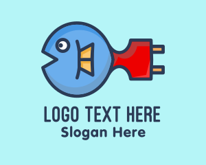 Sea Creature - Puffer Fish Plug logo design