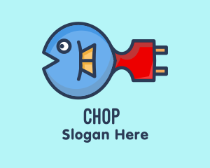 Sea Creature - Puffer Fish Plug logo design