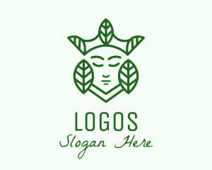 Character - Minimalist Leaf Queen logo design