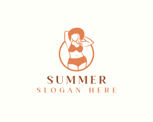 Plus Size Lingerie Woman logo design