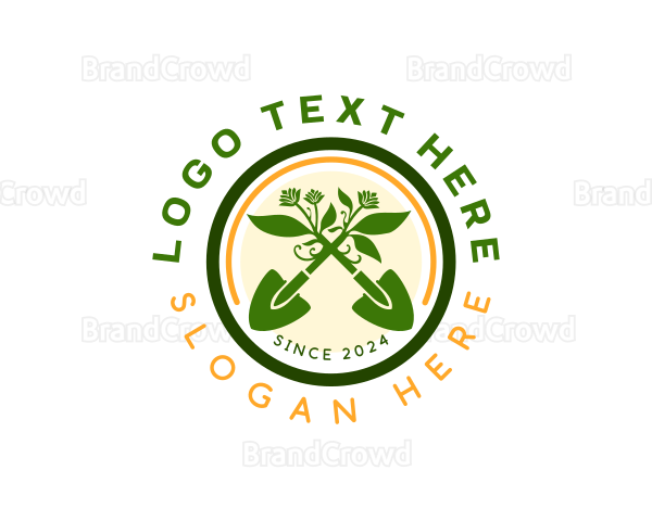 Gardening Shovel Landscaping Logo