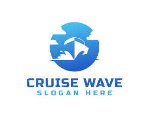 Cruiser - Blue Travel Boat logo design