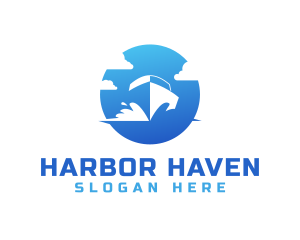 Harbor - Blue Travel Boat logo design