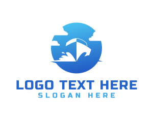 Blue Travel Boat Logo