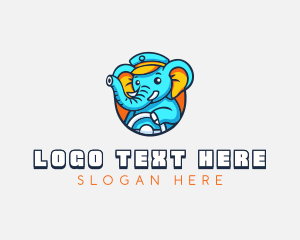 Animal - Elephant Driving Driver logo design