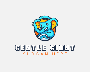 Elephant Driving Driver logo design