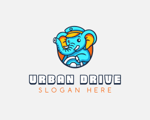 Elephant Driving Driver logo design