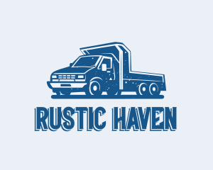 Rustic Flatbed Truck logo design