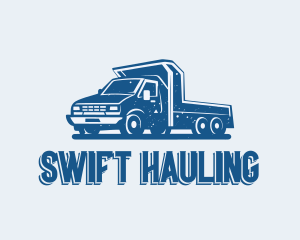 Hauling - Rustic Flatbed Truck logo design