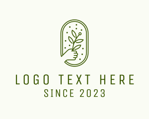 Agriculturist - Hand Planting Garden logo design