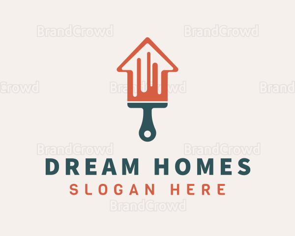House Paint Brush Tool Logo