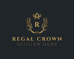 Royalty Wreath Crown  logo design