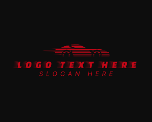 Car - Fast Red Sports Car logo design