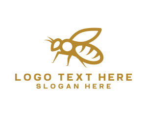 Wasp - Golden Honey Bee logo design