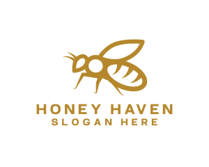 Beekeeping - Golden Honey Bee logo design