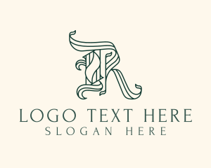 Expensive - Green Calligraphy Letter R logo design