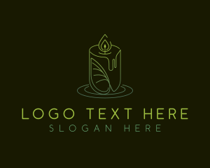 Candle - Leaf Candle Decor logo design