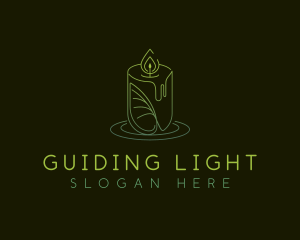 Leaf Candle Decor logo design