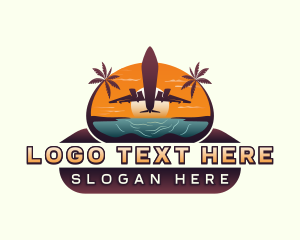 Plane - Airplane Tropical Travel logo design