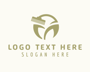 Gold - Landscaping Rake Sprout logo design