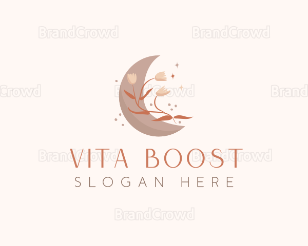 Floral Moon Boho Logo