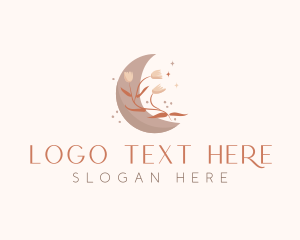 Skincare - Floral Moon Boho logo design