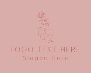 Seductive - Rose Nude Woman logo design