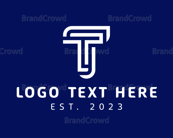 Modern Maze Letter T Logo