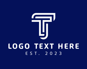 Typography - Modern Maze Letter T logo design