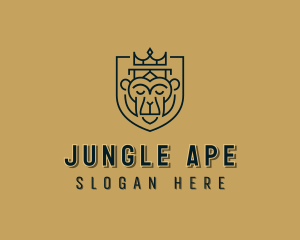 Ape - Ape Chimpanzee Heraldry logo design