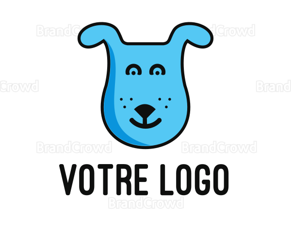 Blue Dog Cartoon Logo
