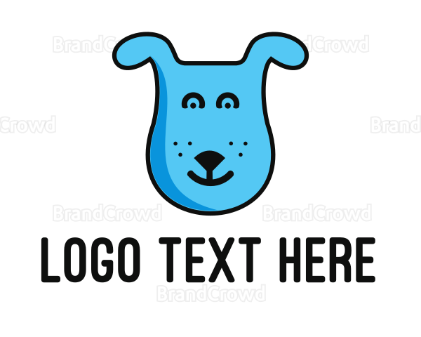 Blue Dog Cartoon Logo