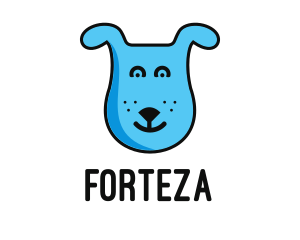 Blue Dog Cartoon logo design