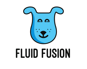 Blue Dog Cartoon logo design