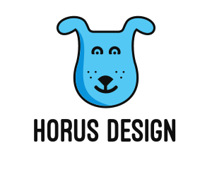 Blue Dog Cartoon logo design