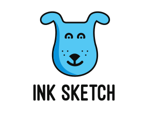 Blue Dog Cartoon logo design