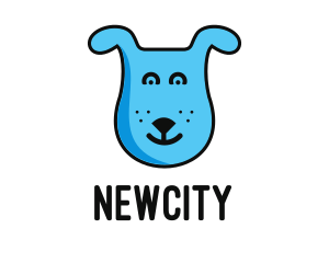 Blue Dog Cartoon logo design