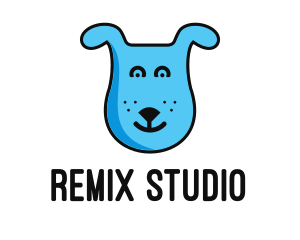 Blue Dog Cartoon logo design